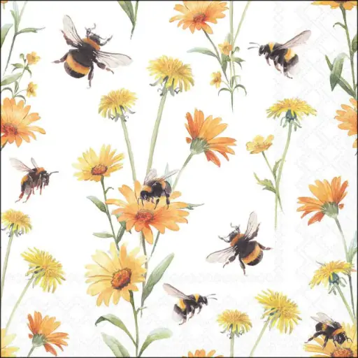 [579108] Ambiente | Servetten Busy Bees 3-laags 100%FSC 33x33cm 20-pack