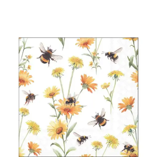 [579109] Ambiente | Servetten Busy Bees 3-laags 25x25cm 20-pack