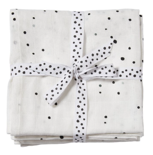 [378047] Done By Deer | Tetra Doek Dreamy Dots White Swaddle 2-pack 2-pack