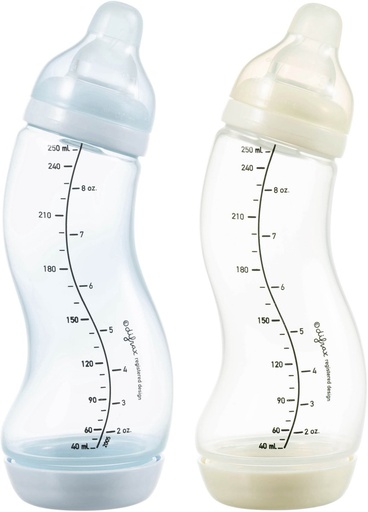 [579346] Standaardfles/S-fles Basic Natural Ice/Ivory 250ml 2-pack 