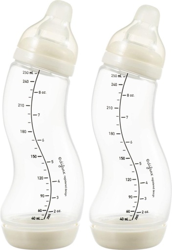 [579347] Difrax | S-fles Natural Basic Ivory/Ivory 250ml 2-pack