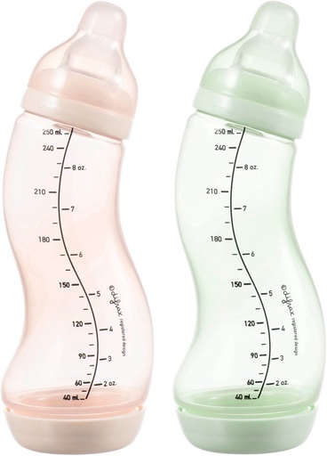 [579348] Difrax | Standaardfles/S-fles Basic Natural Blossom| Pistachio 250ml 2-pack