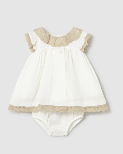 Mayoral | Jurk Girls Layette Cream 2-delig