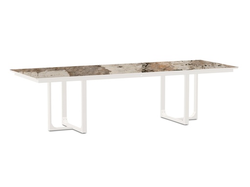 [579478] Tierra | Tuintafel Nida Alu Dining Table Dekton Khalo Creme White 28x100cm 