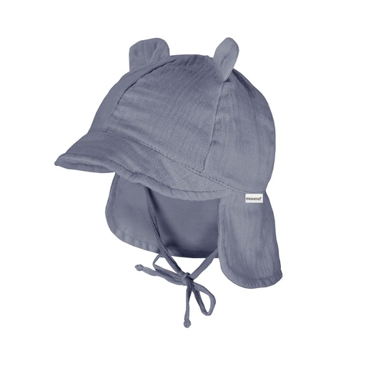 Maximo | Zonnehoedje met Oortjes Muslin Flint Stone