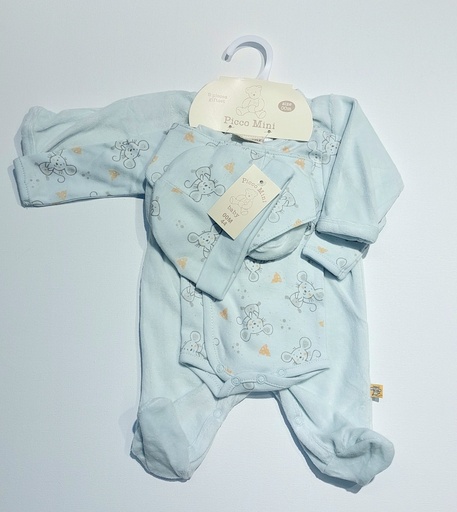 Picco Mini | Pyjama Muis Giftset Blauw 3-delig