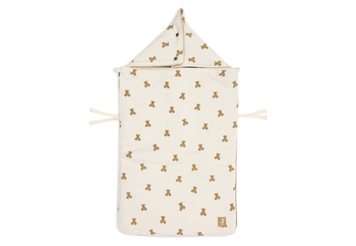 [580200] Jollein | Voetenzak Group 0+ 3/5punts Gordel Mini Teddy Bear Waffle Ecru/Bruin