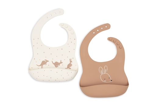[580206] Jollein | Slabbetje Kangaroots met Kruimelvanger Silicone  2-pack