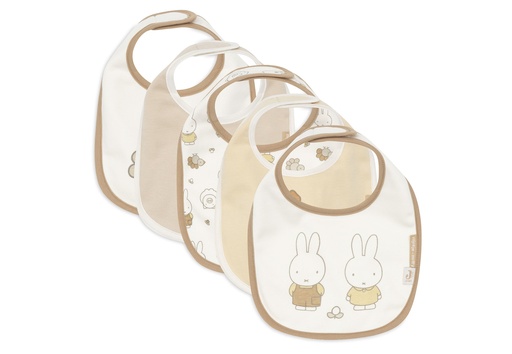 [580207] Jollein | Slabbetje Miffy Family Farm Jersey Waterproof Velcrosluiting 5-pack