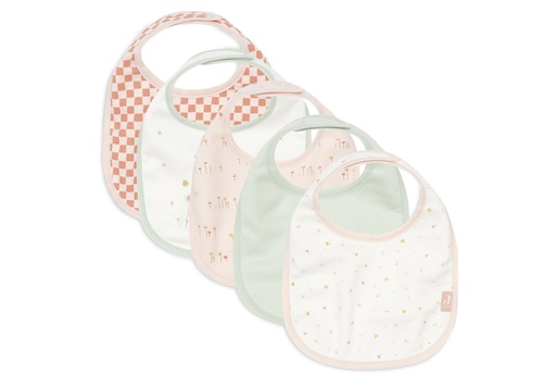 [580208] Jollein | Slabbetje Pretty Picnic Jersey Waterproof Velcrosluiting 5-pack
