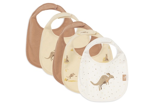[580209] Jollein | Slabbetje Kangaroots Jersey Waterproof Velcro Sluiting 5-pack