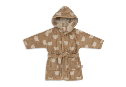 [580255] Jollein | Badjas Jacquard Teddy Bear Badstof Bruin 1-2Y