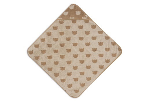 [580301] Jollein | Badcape Jacquard Teddy Bear Badstof Bruin 75x75cm