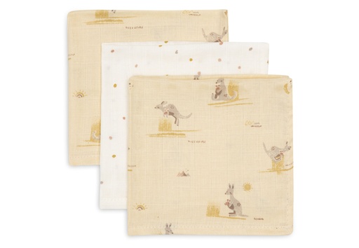 [580312] Jollein | Monddoek Kangaroots Tetra 31x31cm 3-pack