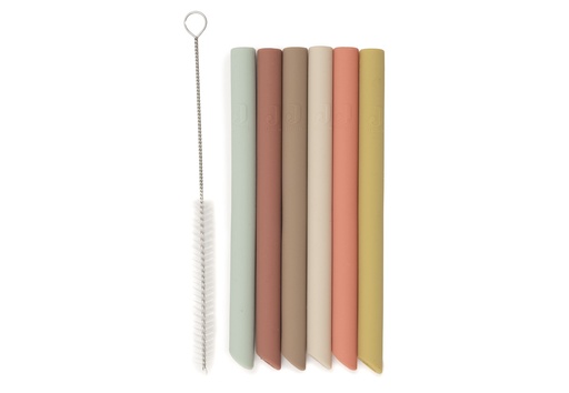 [580315] Jollein | Tafelgerei Rietjes Silicone Mixed Shades 6-pack