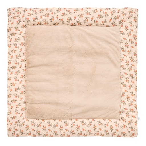 [580333] BB&Co | Parklegger Fleurs/Fausse Fourrure Beige Omkeerbaar 75x95cm