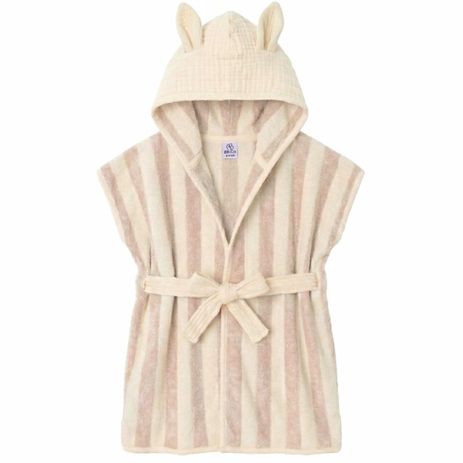 [580348] BB&Co | Badjas Bambou Gestreept Ivoor/Sand 0-2Y