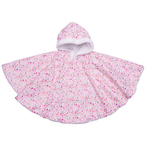 [580351] BB&Co | Poncho Outdoor Liberty/Sherpa Blanc 12-36m