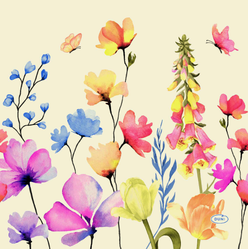 [580566] Duni | Servetten Floral Haven 3-laags 33x33cm 20-pack