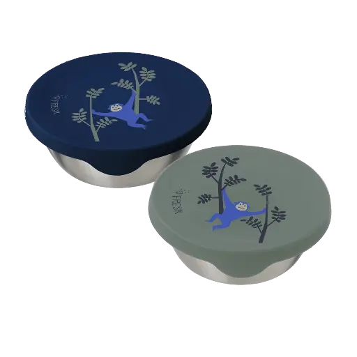 [580622] Fresk | Bewaarpotje Monkey RVS Snackdoos 2-pack