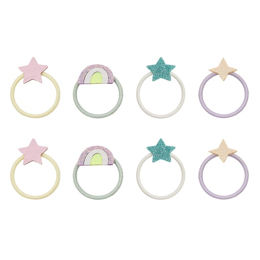 [580664] Mimi & Lula | Haarelastiek Rainbow and Star Mini Ponies 6-pack