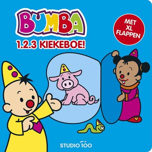 [580902] Bumba | Boek "1-2-3 Kiekeboe" XL Flapjesboek 210x210mm
