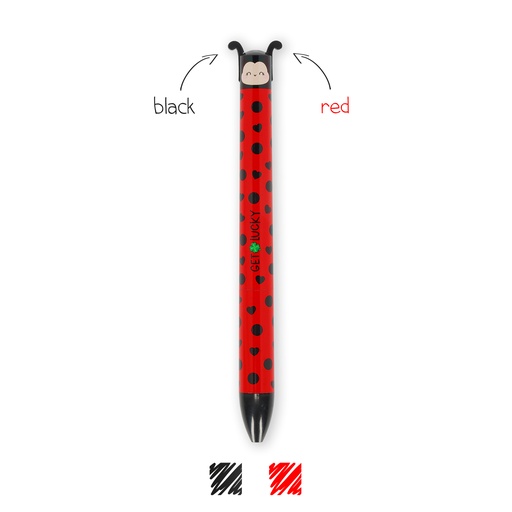 [581049] Legami | Balpen Click&Clack Ladybug Twee Kleurig Rood/Zwart