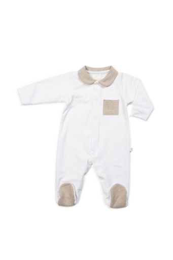 Living Nature | Pyjama Clément Italian Fleece Wit/Beige 
