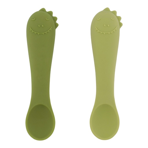 [581354] Trixie | Lepel Mr. Dino Eerste Baby Lepel Groen 2-pack