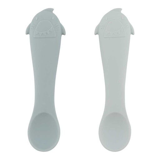 [581355] Trixie | Lepel Mr. Shark Eerste Baby Lepel Blauwgrijs 2-pack