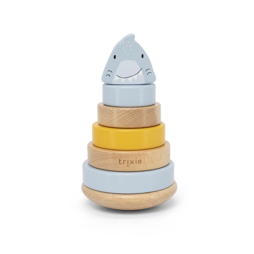 [581436] Trixie | Stapeltoren Mr. Shark Hout Blauwgrijs 10x10x18,5cm