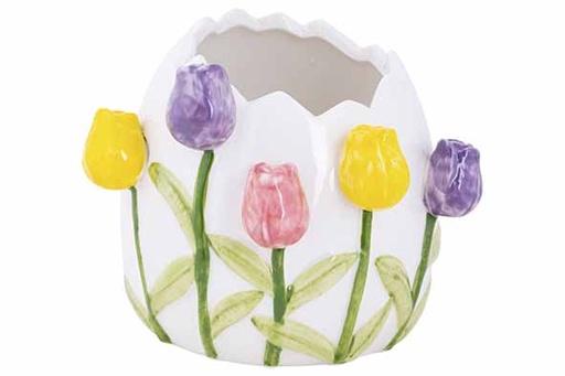 [581635] Cosy & Trendy | Vaas Tulpen Wit Porselein 13x12x10cm