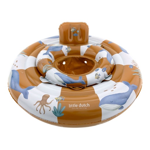 [582118] Little Dutch | Zwemband Ocean World Babyfloat Bruin Ø67cm