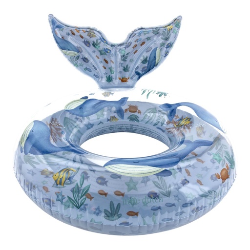 [582129] Little Dutch | Zwemband Ocean World Zwemring met Staart Blauw Ø91cm