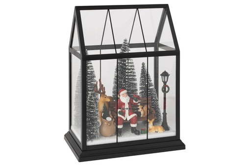 [582269] J-Line | Kerstdorp Dieren Led Glas/Kunstof 25,5x15x33cm