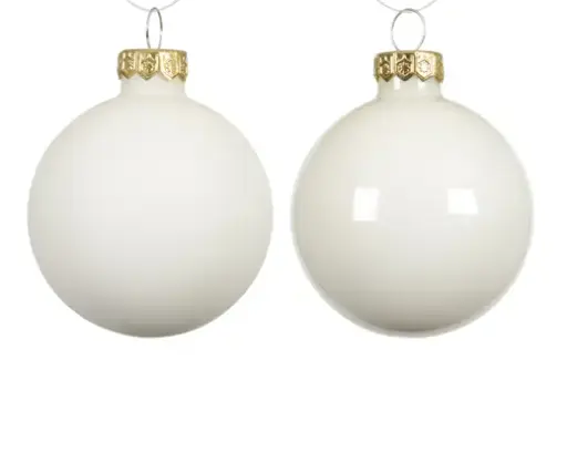 [582319] Decoris | Kerstbal Glas Mix Wolwit Ø10cm 4-pack