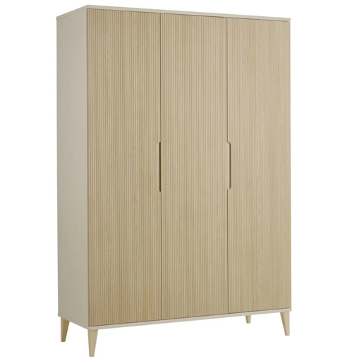 [582608] Paidi | Kast Jonte 3-deurs Cashmere-Beige/Stripy Light Oak 141,2x207x55,9cm