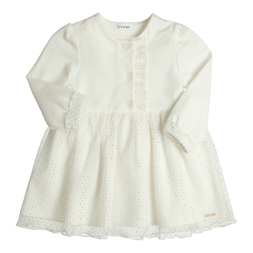Gymp | Jurk Girls Cheryl Off White/Grey