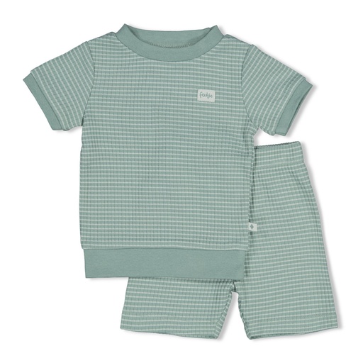 Feetje | Pyjama Shortama Wafel Summer Special Zeegroen