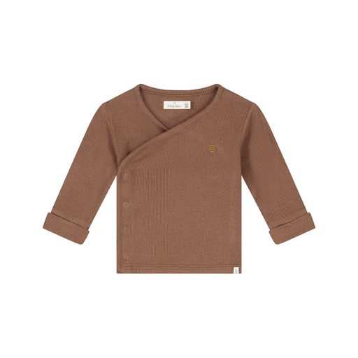 A Tiny Story | T-shirt Boys Overslag Longsleeve Coffee