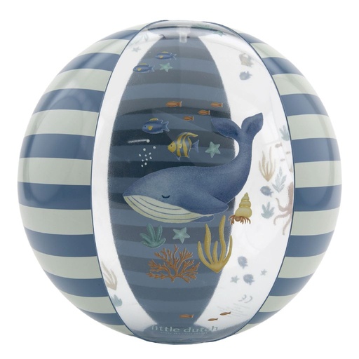 [584981] Little Dutch | Strandspeelgoed Strandbal Ocean World Walvis Blauw Ø35cm