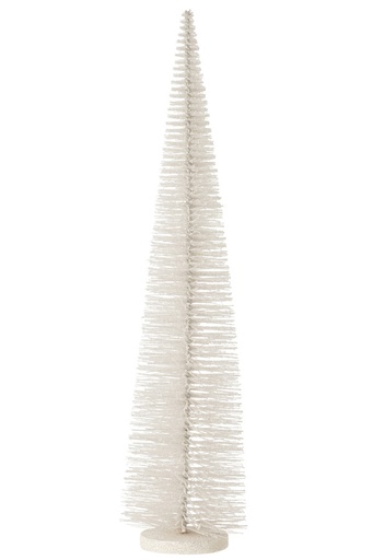 [584985] J-Line | Beeld Kerstboom Glitter Wit Ø15x61cm