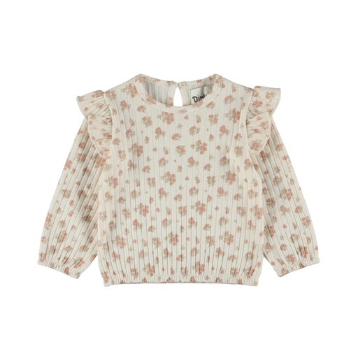 Dirkje | T-shirt Girls Rosy Dots Longsleeve Antique White