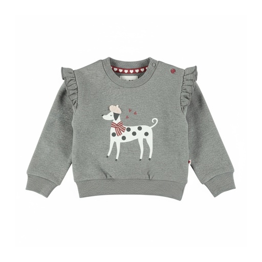 Dirkje | Sweater Girls Amour & Love Paws Mid. Grey Melee
