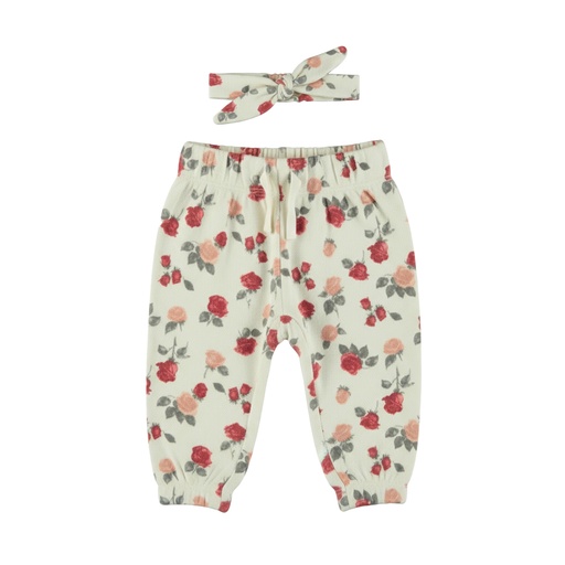 Dirkje | Broek met Haarband Girls Amour & Love Paws Antique White