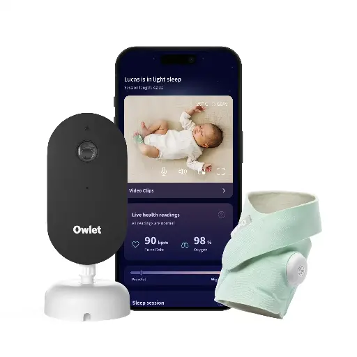 [585438] Owlet | Babyfoon/Monitor Dream Sock + Camera Mint