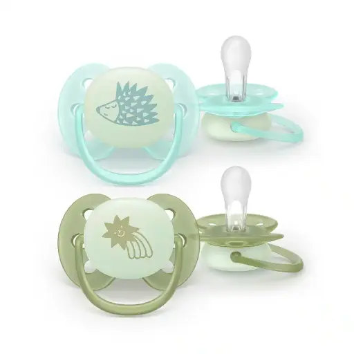 [585439] Avent | Fopspeen Ultra Soft Night Groen/Kaki +0m
