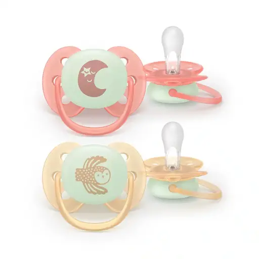 [585440] Avent | Fopspeen Ultra Soft Night Terracotta/Perzik +0m