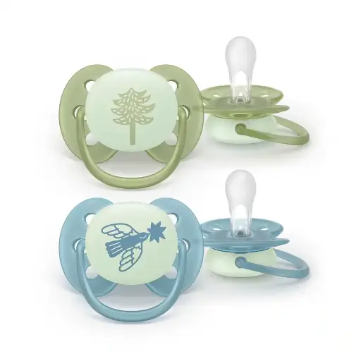 [585443] Avent | Fopspeen Ultra Soft Night Olijf/Blauw +18m