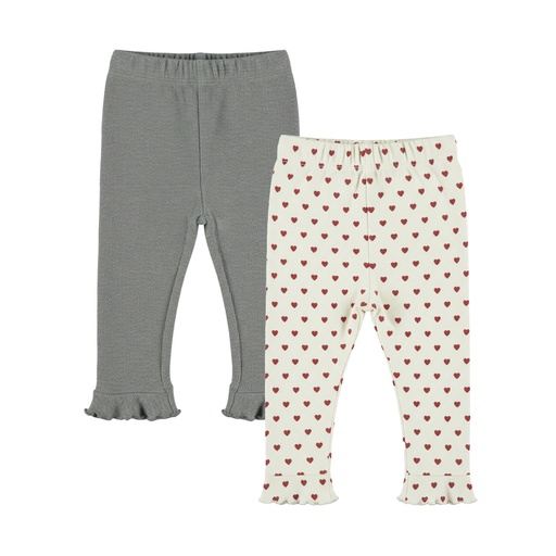 Dirkje | Legging Girls Amour & Love Paws Mid. Grey Melee 2-pack